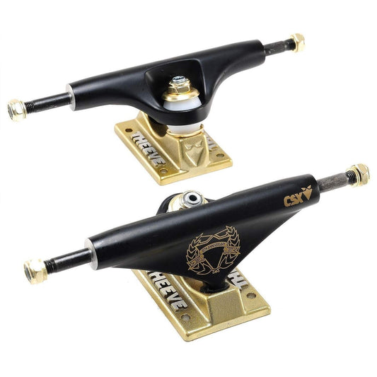 Theeve 5.25 Inch Anniversary Black And Gold Skateboard Trucks (Pair)