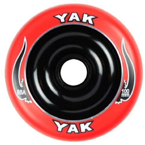 YAK Scooter Wheels 100mm Red/Black (2 wheels)